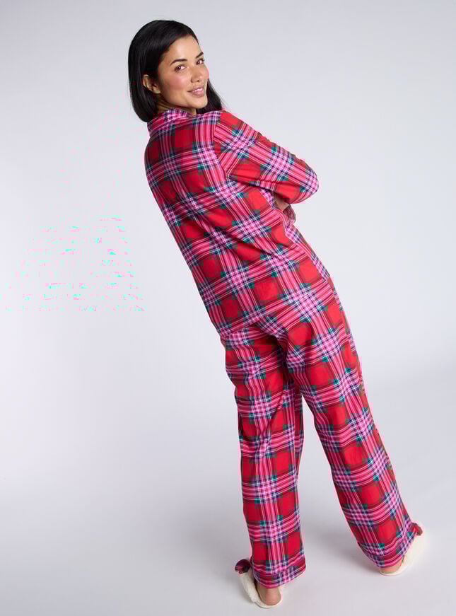 Boux Avenue Check Fleece Pyjamas In A Bag - Red Mix