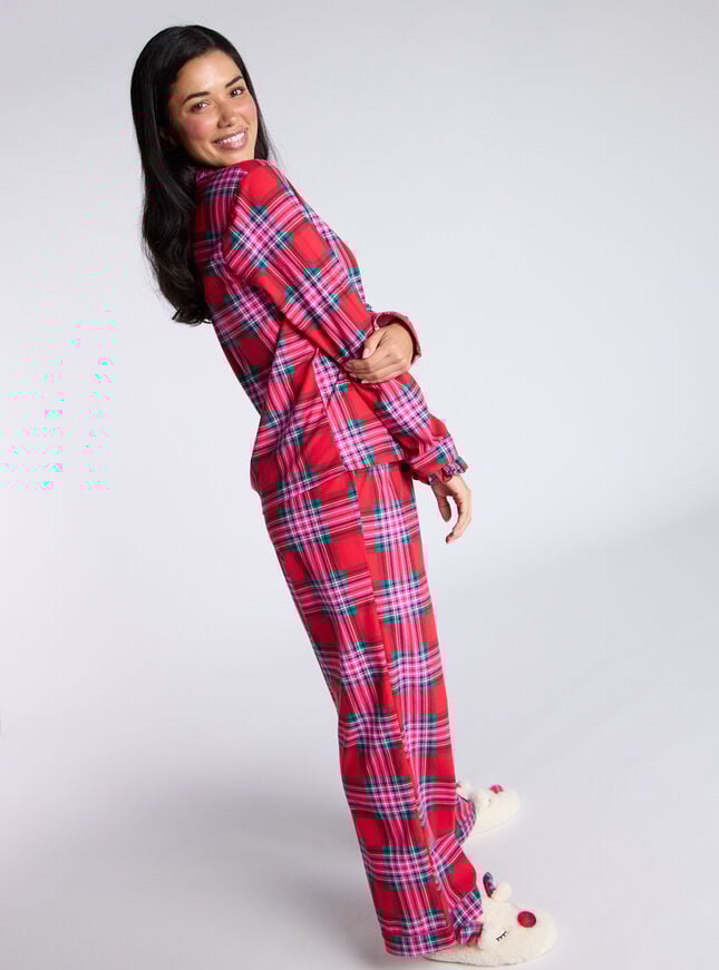 Boux Avenue Check Fleece Pyjamas In A Bag - Red Mix