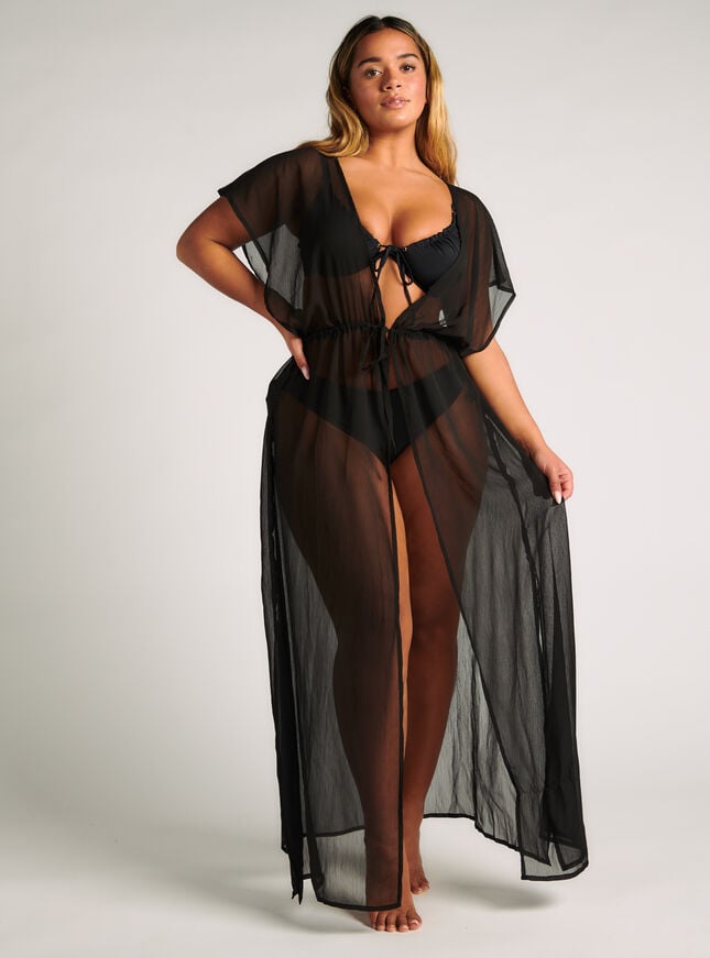 boux avenue Chiffon maxi kaftan dress - Black