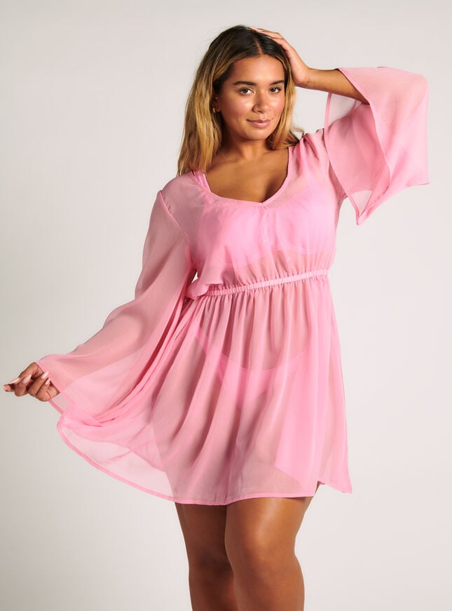 boux avenue Chiffon mini kaftan dress - Pink