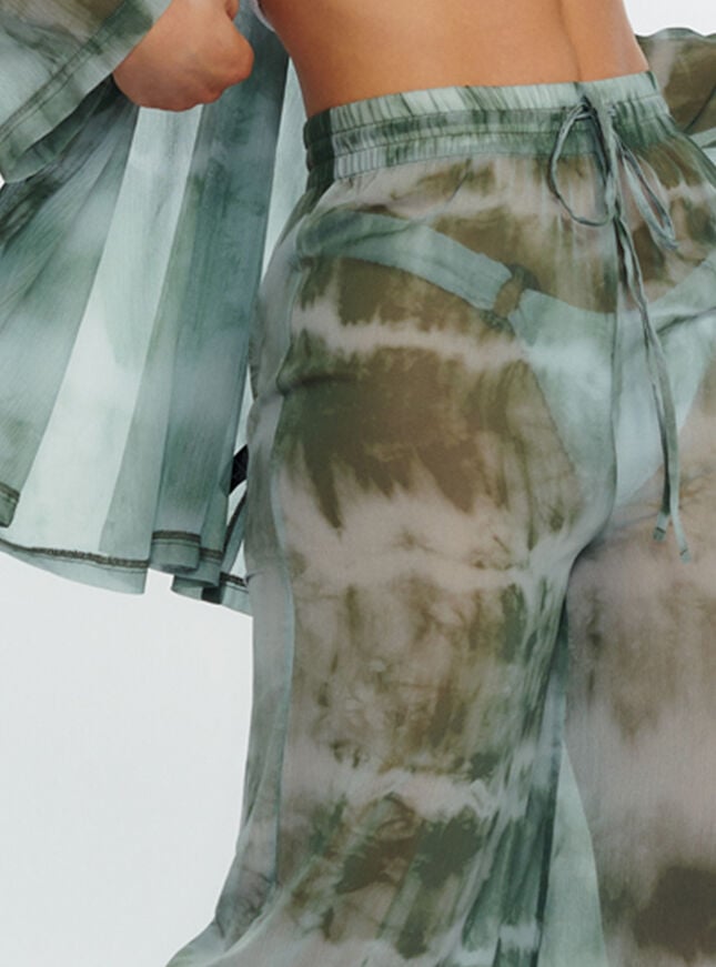 Boux Avenue Chiffon Wide-leg Trousers - Green Mix
