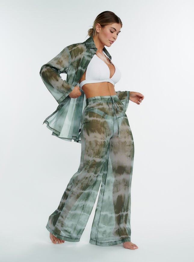boux avenue Chiffon wide-leg trousers - Green Mix