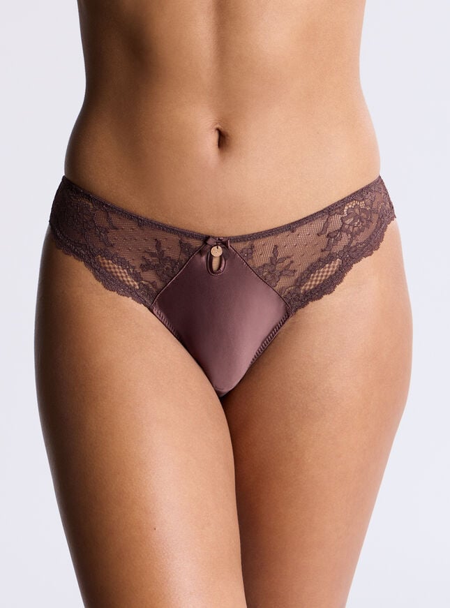 boux avenue Claudia satin briefs - Brown Mix