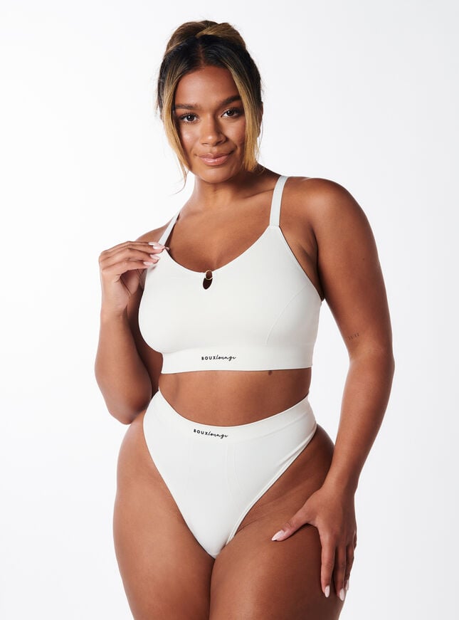 boux avenue Contour seamless high leg thong - Stone