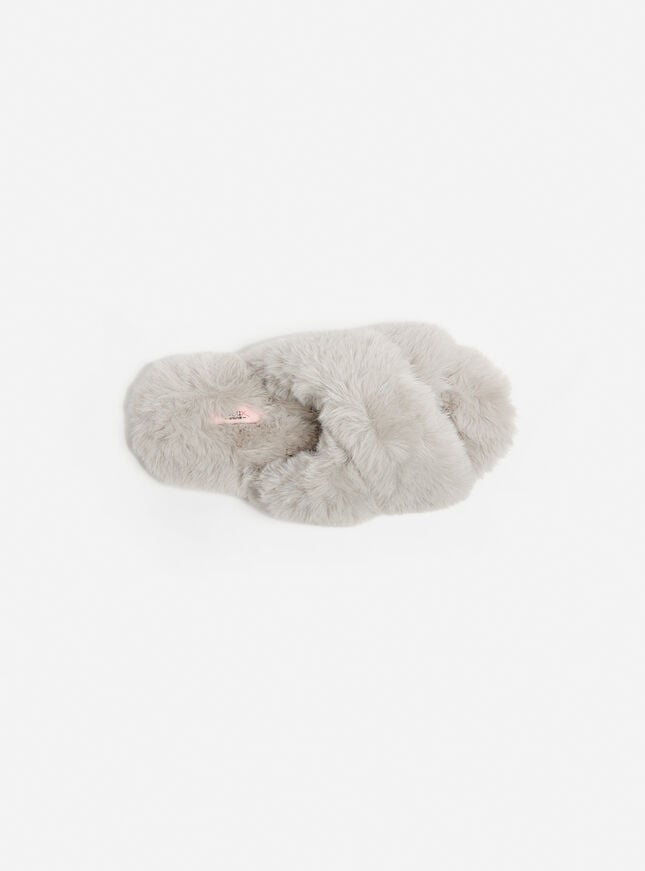 Boux Avenue Cross Band Slider Slippers - Grey
