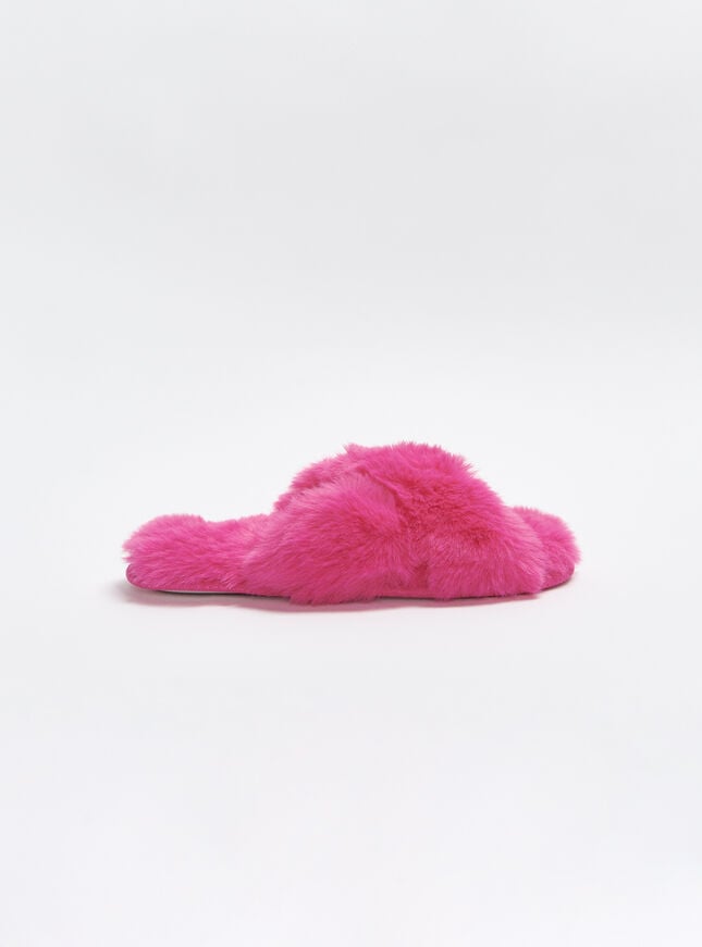 Boux Avenue Cross Band Slider Slippers - Hot Pink