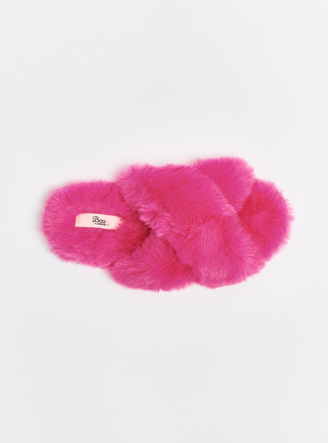 Boux Avenue Cross Band Slider Slippers - Hot Pink