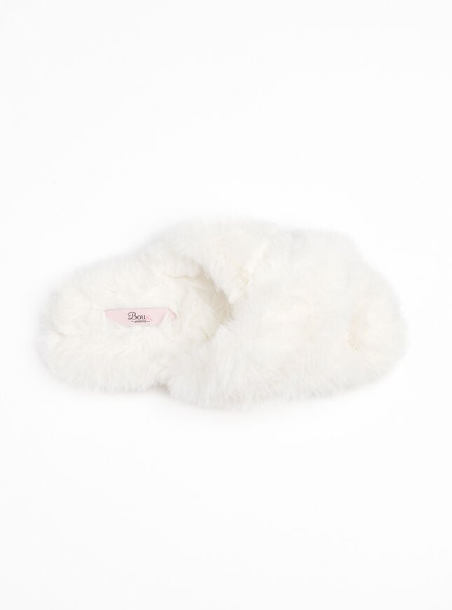 Boux Avenue Cross Band Slider Slippers - Ivory