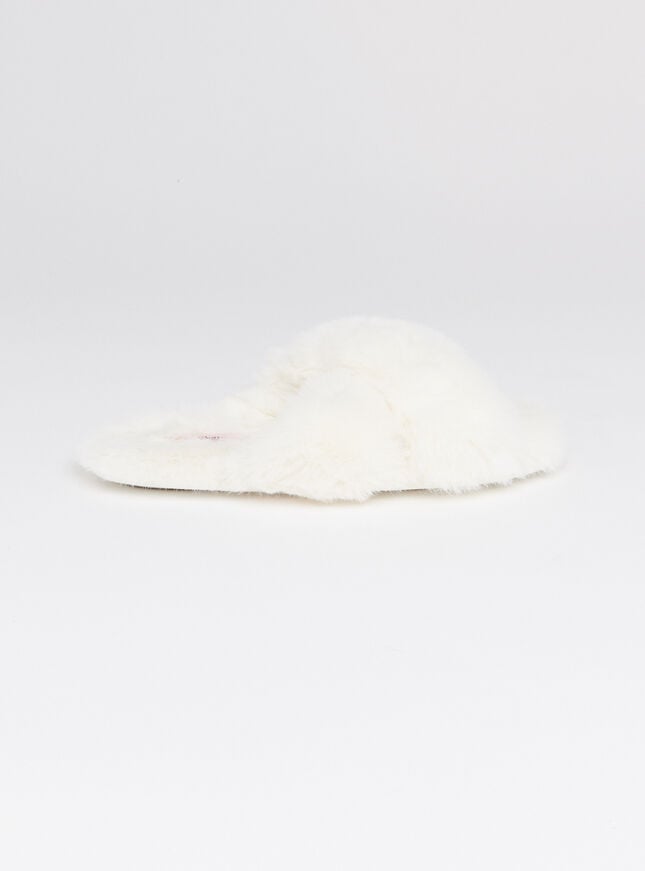 Boux Avenue Cross Band Slider Slippers - Ivory