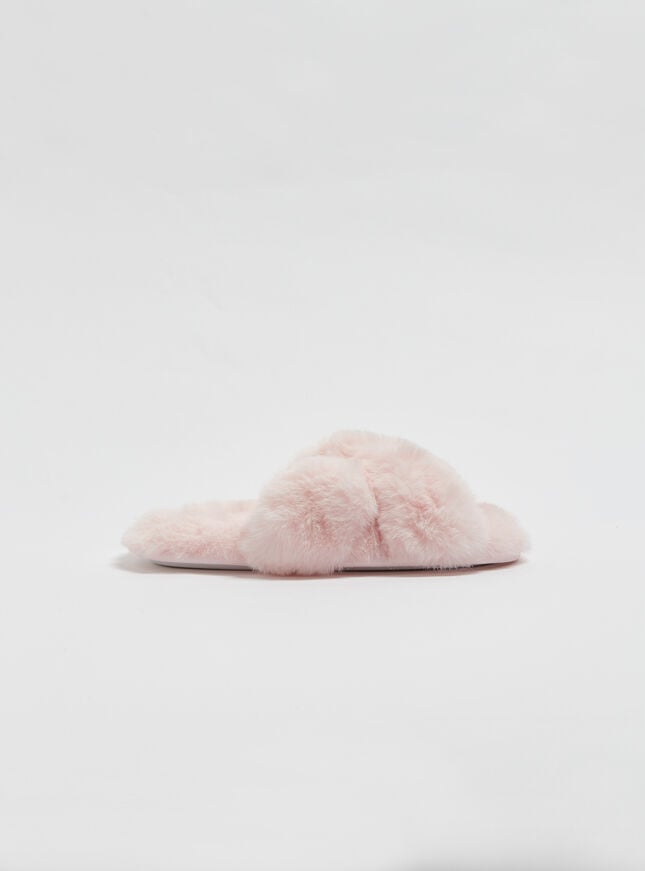 Boux Avenue Cross Band Slider Slippers - Powder Pink