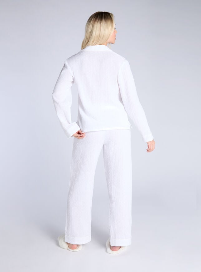 Boux Avenue Dobby Cotton Pyjama Set - White