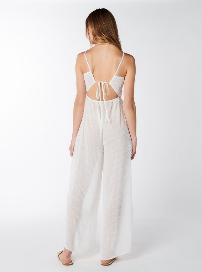 Boux Avenue Dobby Spot Jumpsuit - White