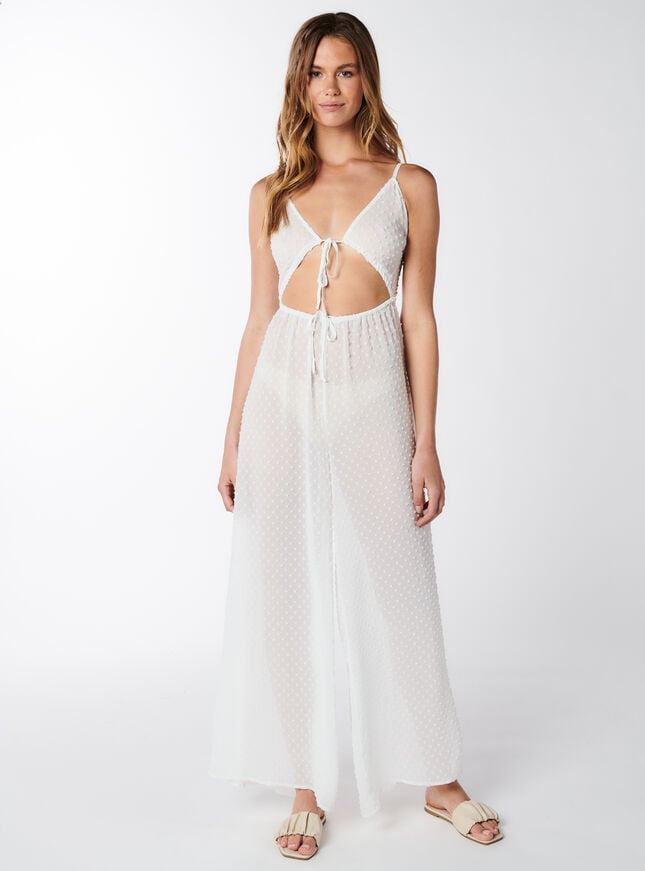 boux avenue Dobby spot jumpsuit - White