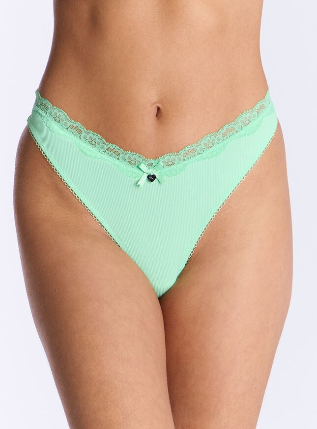 boux avenue Elena high leg thong - Green Mix