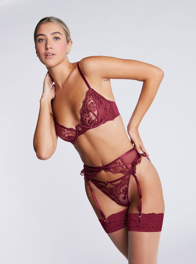 Boux Avenue Eliza Suspender Belt - Wine