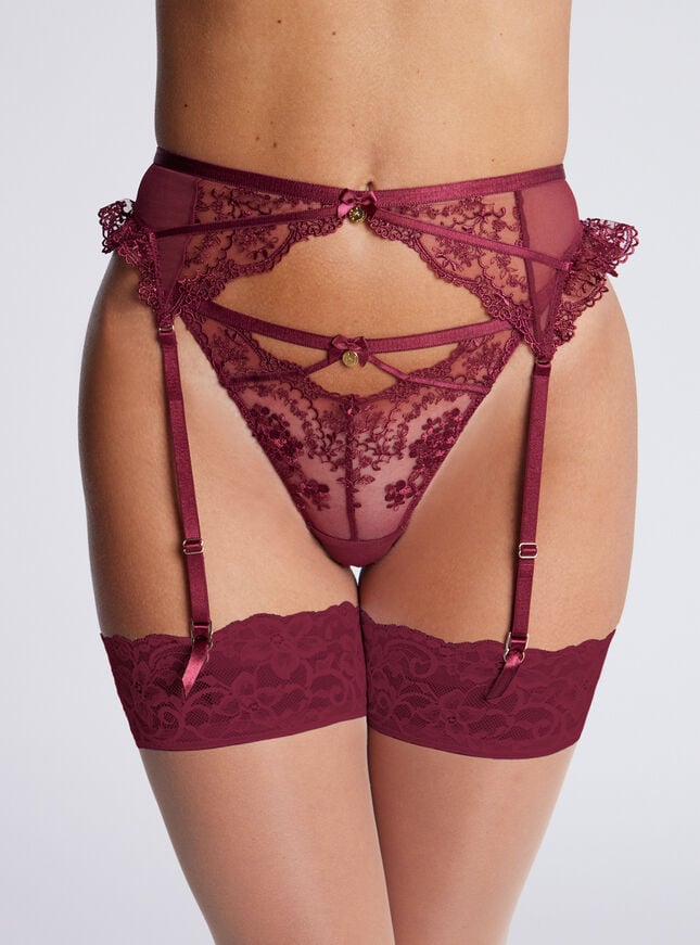 boux avenue Eliza suspender belt - Wine