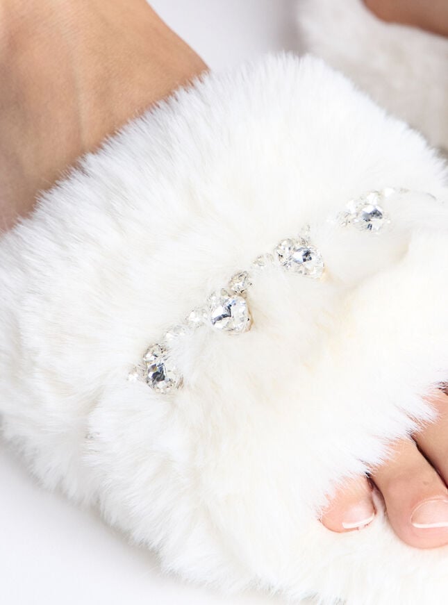 Boux Avenue Embellished Slider Slippers - Ivory