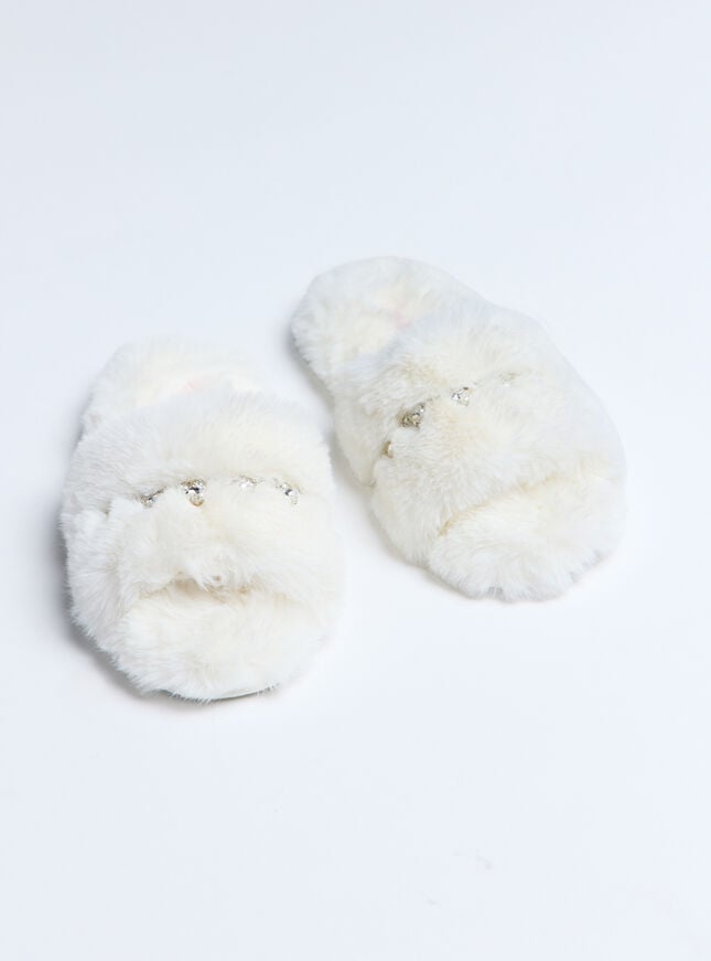 boux avenue Embellished slider slippers - Ivory