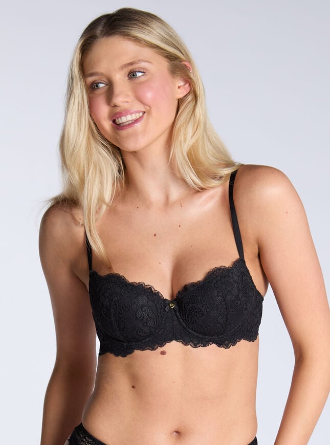 Boux Avenue Emma Lace Balconette Bra - Black