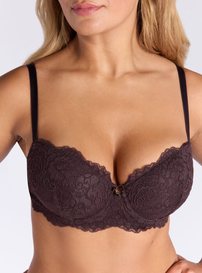 boux avenue Emma lace balconette bra - Blackberry