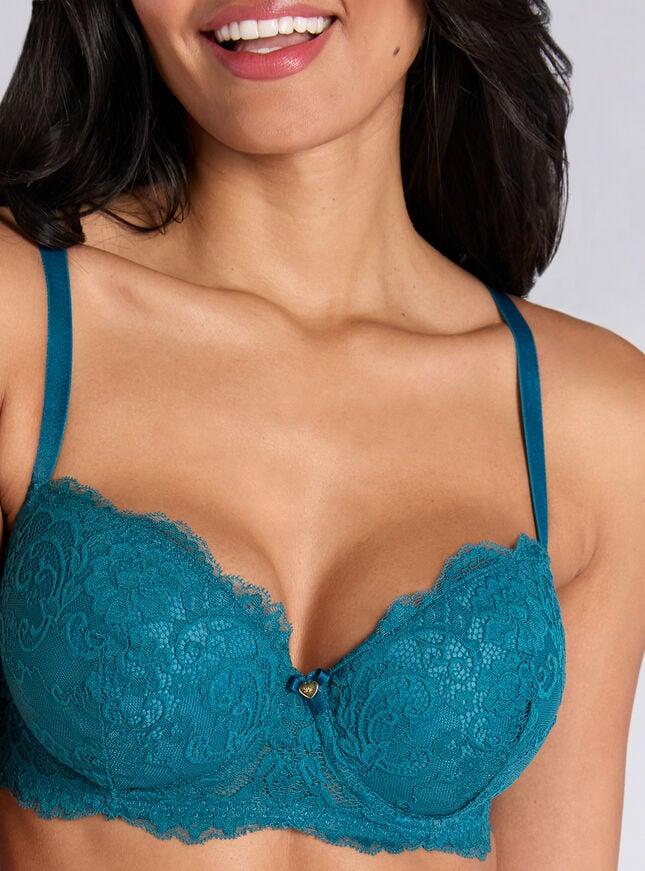 Boux Avenue Emma Lace Balconette Bra - Teal