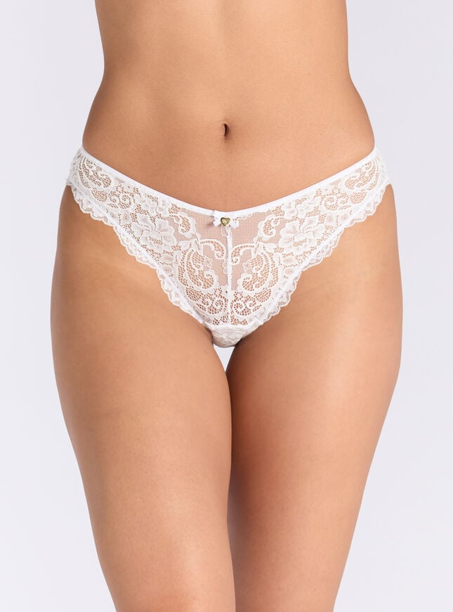 boux avenue Emma lace brazilian knickers - White