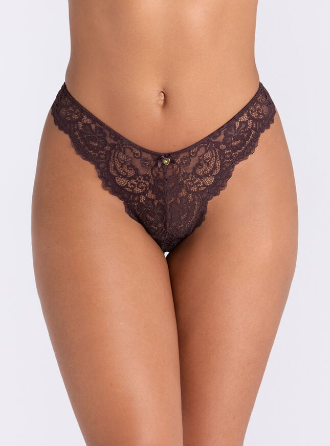 boux avenue Emma lace thong - Blackberry