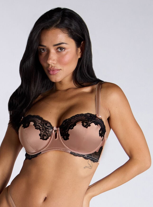 boux avenue Etta satin balconette bra - Champagne