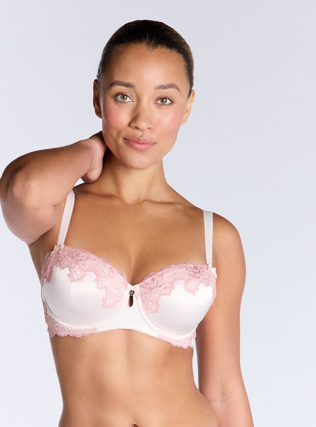 boux avenue Etta satin balconette bra - Rose Pink