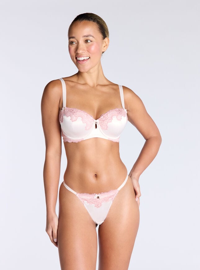 Boux Avenue Etta Satin Thong - Rose Pink