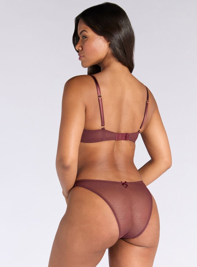 Boux Avenue Evelyn Embroidered Briefs - Oxblood