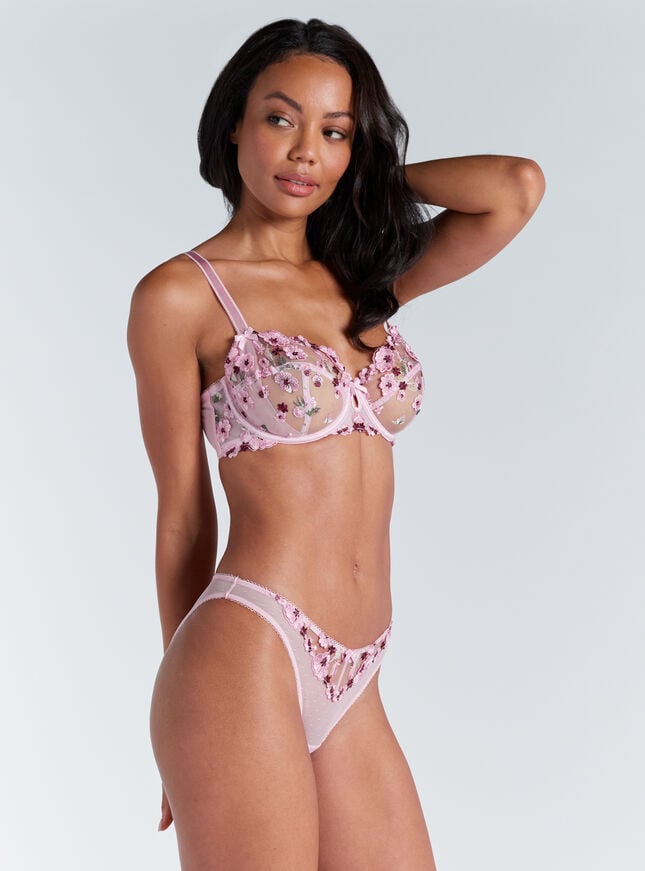 Boux Avenue Evelyn Embroidered Briefs - Pink Mix