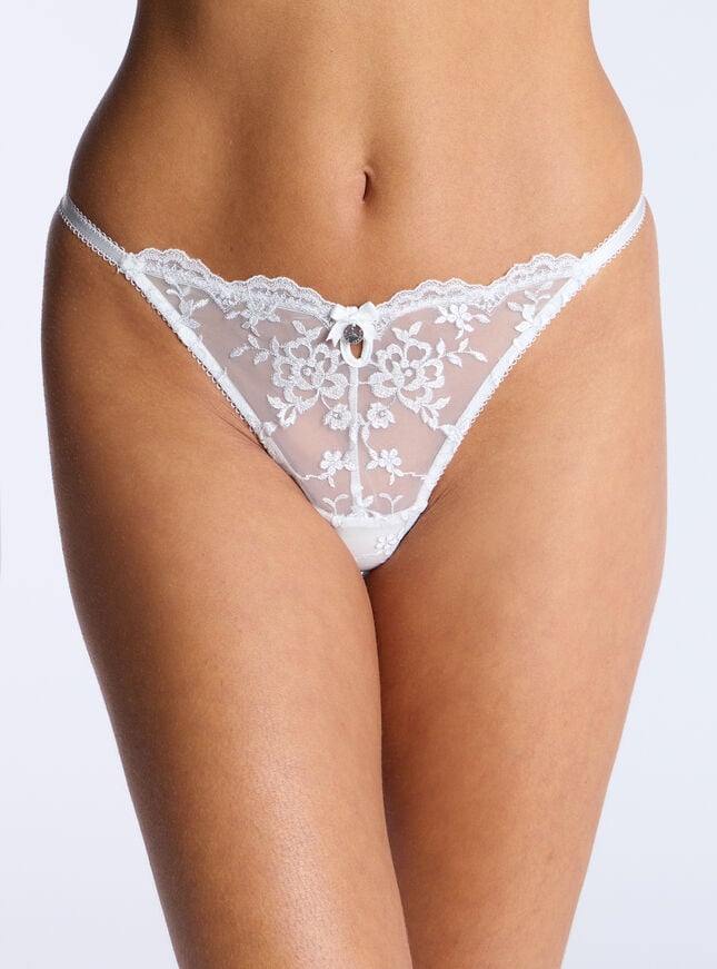 boux avenue Evie tanga thong - White