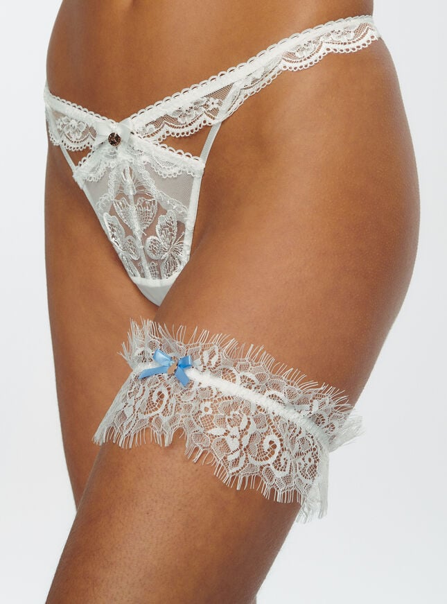 Boux Avenue Eyelash Lace Bridal Garter - Ivory