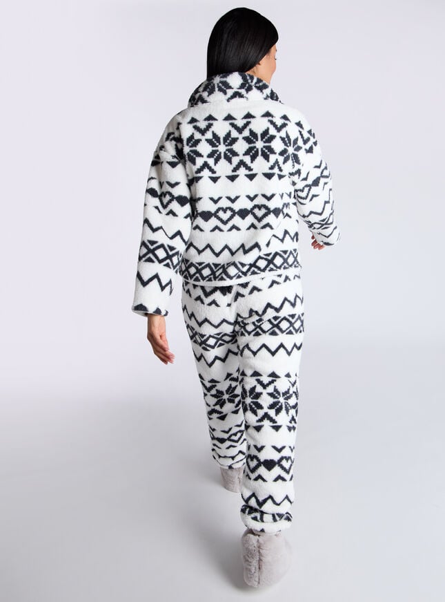 Boux Avenue Fairisle Borg Lounge Set - Ivory Mix