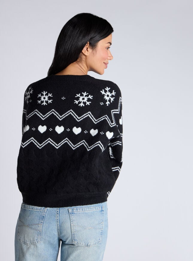 Boux Avenue Fairisle Knitted Jumper - Black Mix