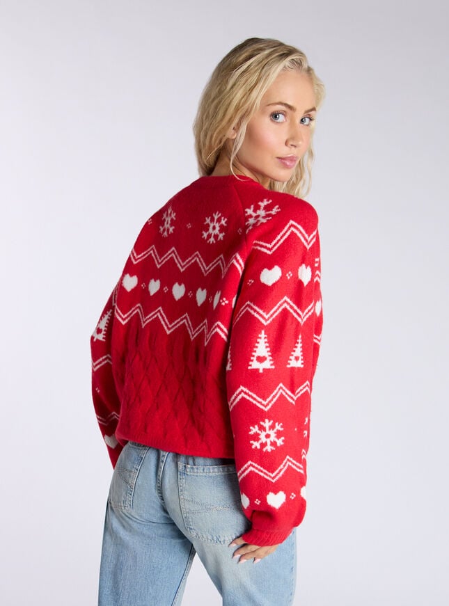 Boux Avenue Fairisle Knitted Jumper - Red Mix