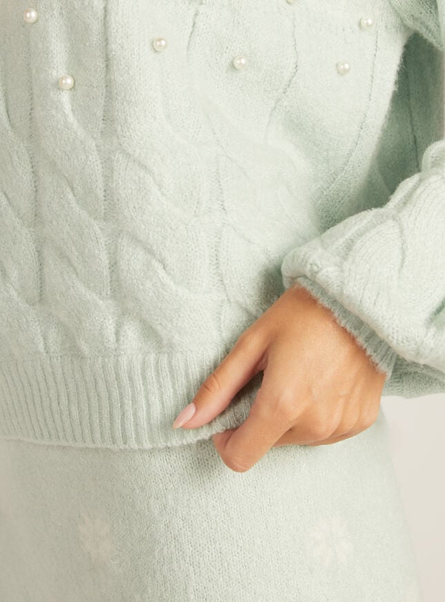 Boux Avenue Fairisle Knitted Shorts - Mint Mix