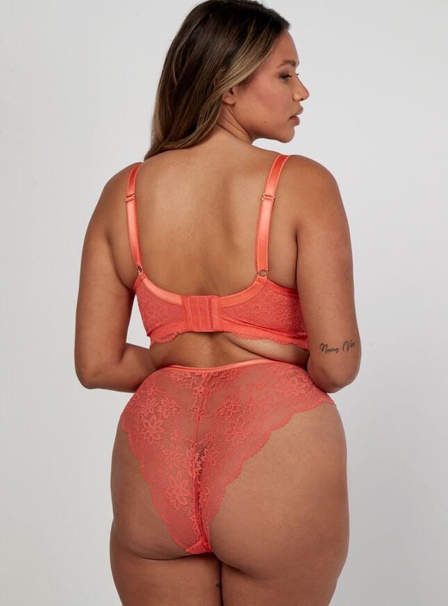 Boux Avenue Faye Balconette Bra - Neon Coral