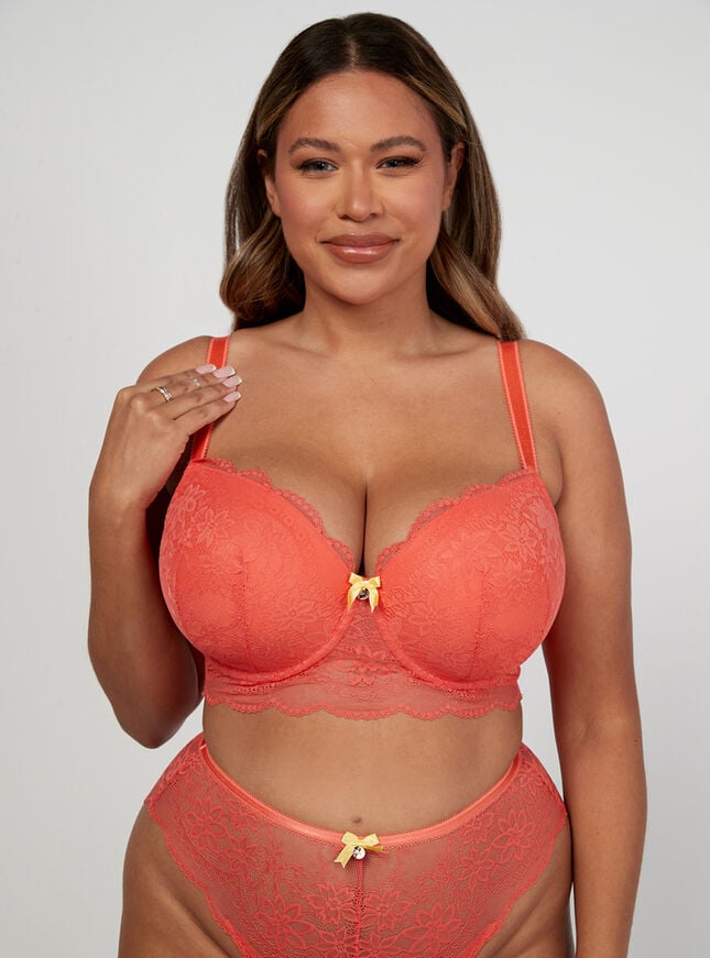 boux avenue Faye balconette bra - Neon Coral