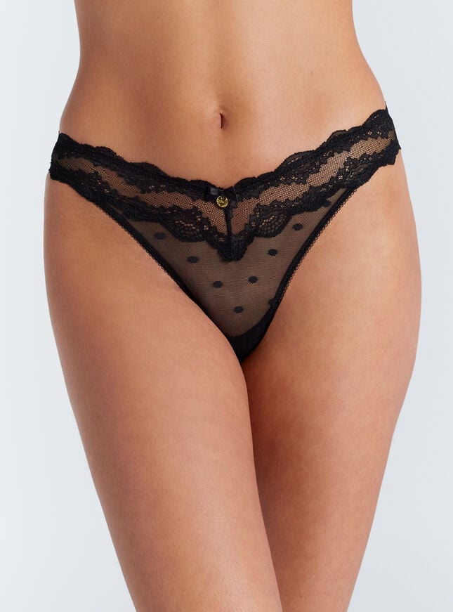 boux avenue Faye spot mesh briefs - Black