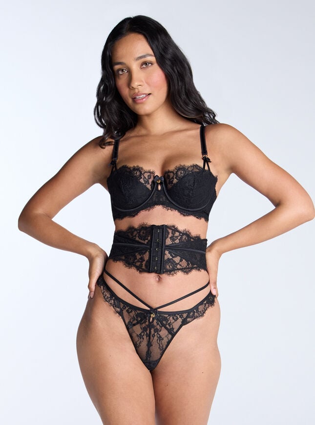 Boux Avenue Floretta Lace Waspie - Black