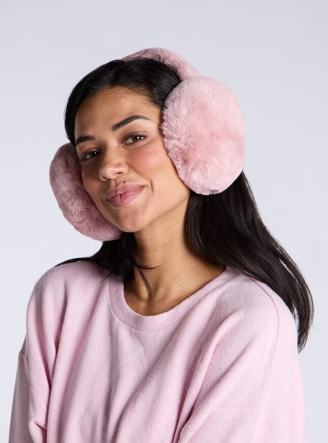 boux avenue Fluffy oversized earmuffs - Dusky Pink