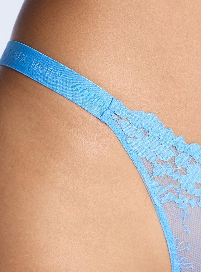 Boux Avenue Fran Lace High Leg Thong - Cornflower