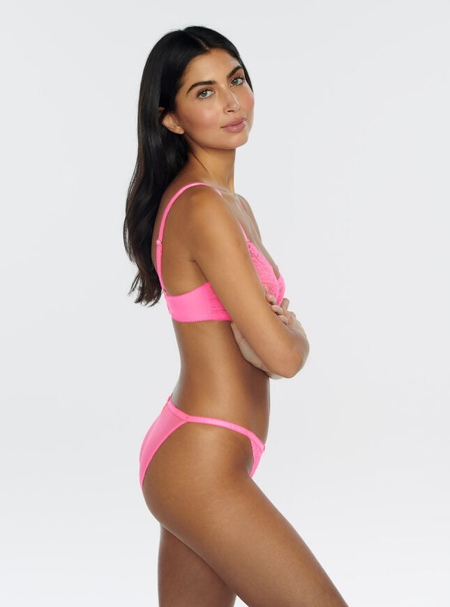 Boux Avenue Gracey Sheer Balconette Bra - Neon Coral
