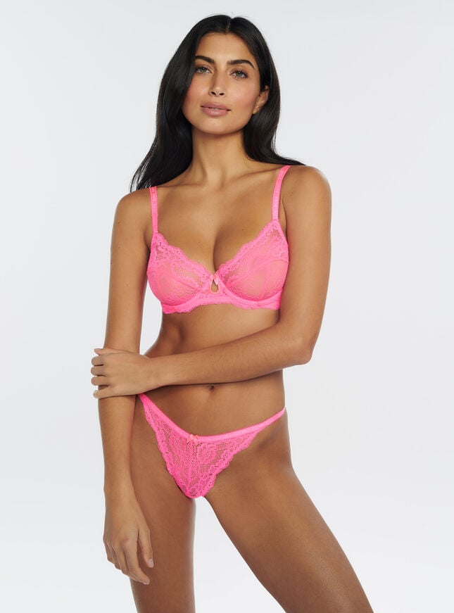 Boux Avenue Gracey Tanga Briefs - Neon Coral