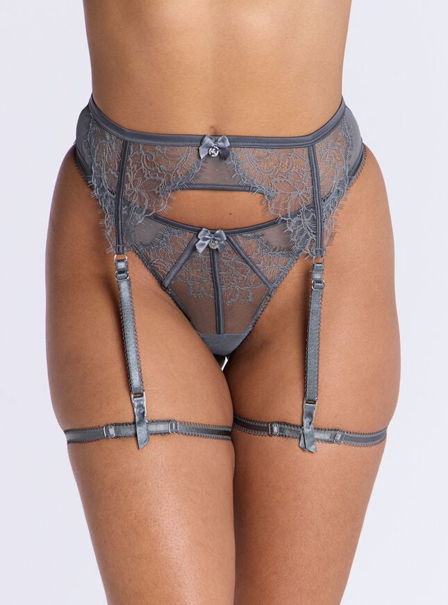 boux avenue Hailey lace leg harness - Grey