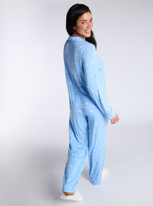 Boux Avenue Heart Modal Pyjama Set - Blue Mix