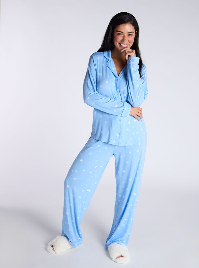 boux avenue Heart modal pyjama set - Blue Mix