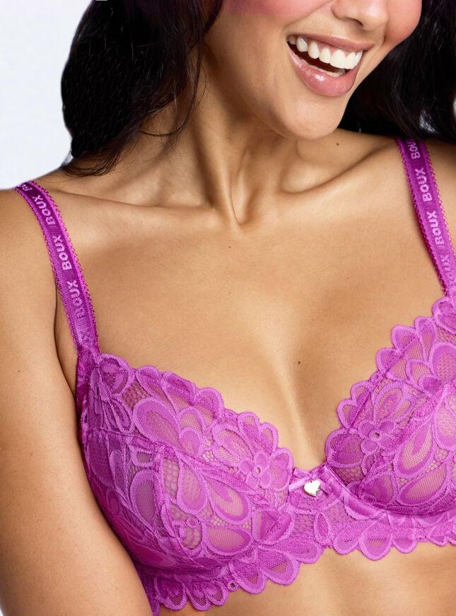 boux avenue Heidi sheer lace plunge bra - Purple